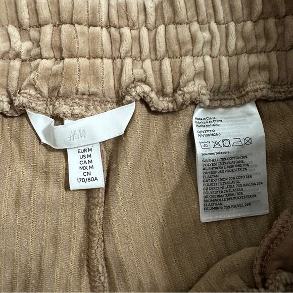 H&M Tan Corduroy High Rise Ankle Length Jogger Pants Size M - Picture 6 of 9